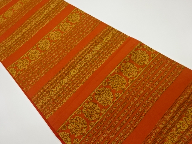 JAPANESE KIMONO / VINTAGE FUKURO OBI / SILK / WOVEN STRIPE